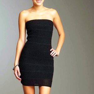 Wow Couture Black Strapless Mini Dress - Small